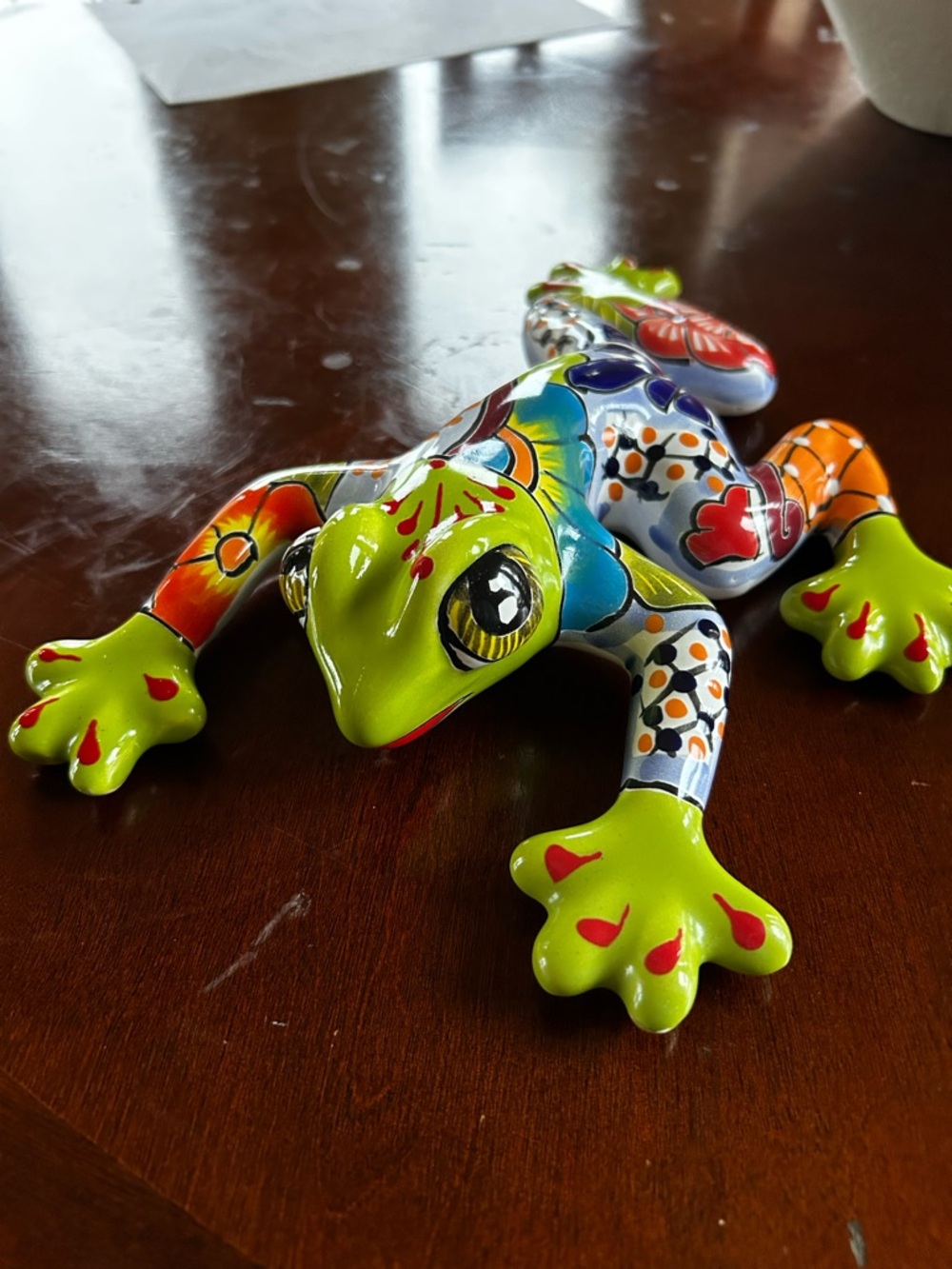 Multicolor Talavera-Style Ceramic Frog Wall Accent - Picture 2 of 4